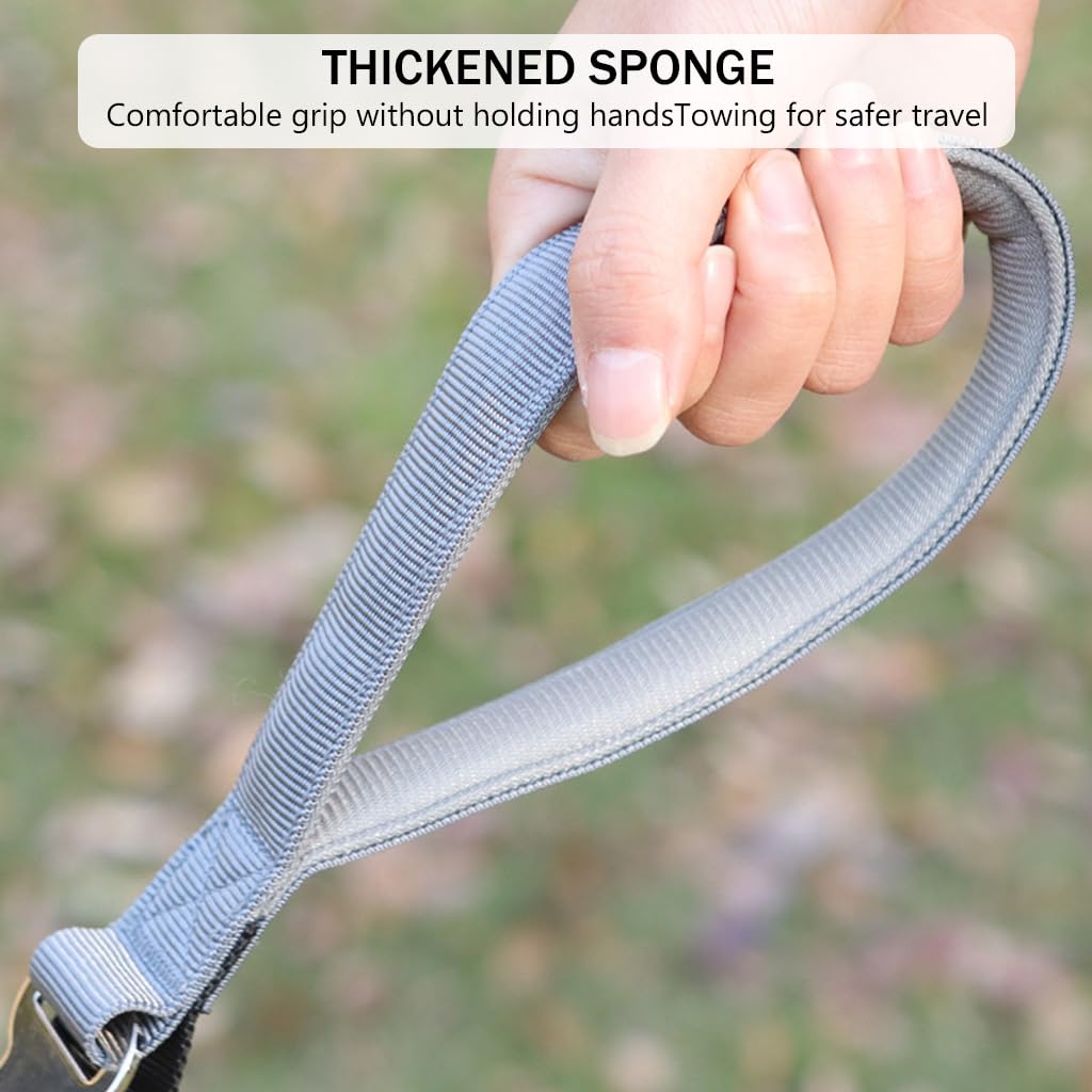 Qpets Dog Training Leash, Dog Leash Pet Belt with Sponge Handle for Dog, Nylon Bungee Pet Leash for Samll Medium Large Dog - Natural 1.25m/Stretching 1.9m Qpets Dog Training Leash, Dog Leash Pet Belt with Sponge Handle for Dog, Nylon Bungee Pet Leash for Samll Medium Large Dog - Natural 1.25m/Stretching 1.9m